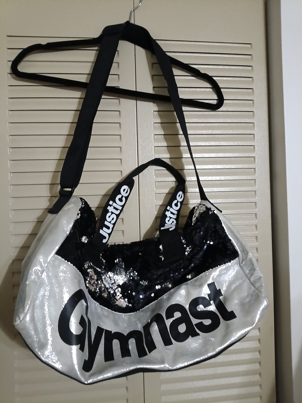 Justice Black and Silver Sequin Gymnastics Tote - Picture 3 of 3